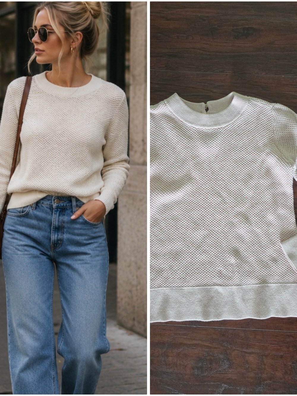 LOFT Crewneck Knit Sweater -PINK